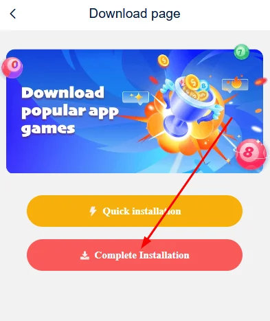 Choose the complete installation option